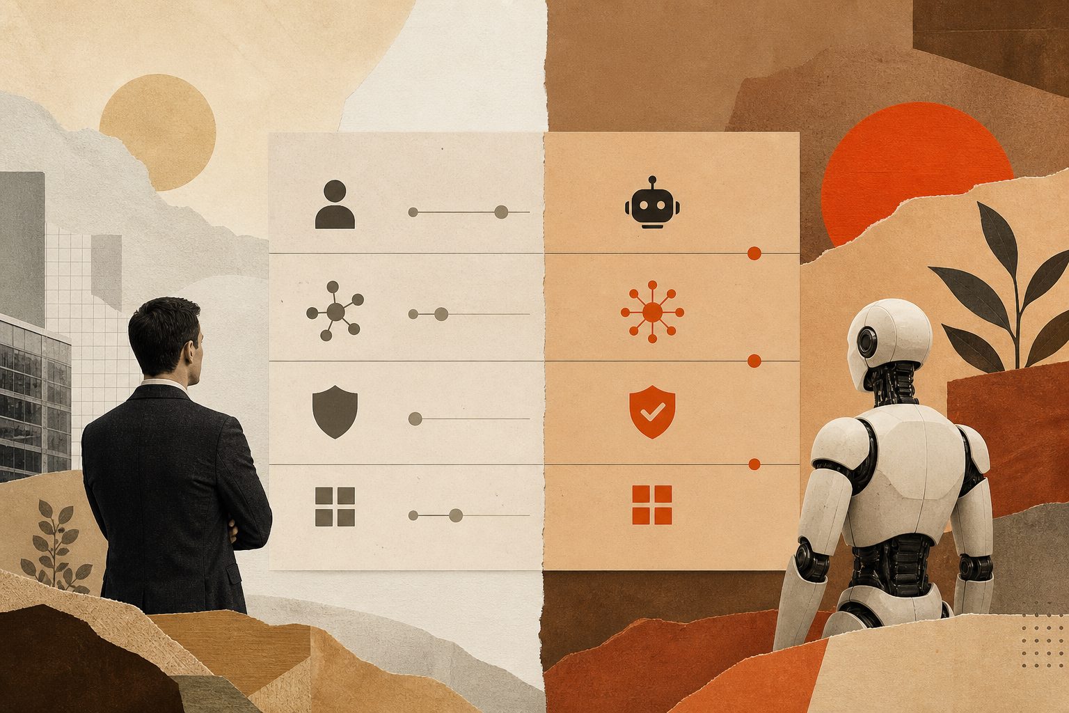 Comparison matrix for automated sales reps across autonomy, channels, risk, and SaaS use cases