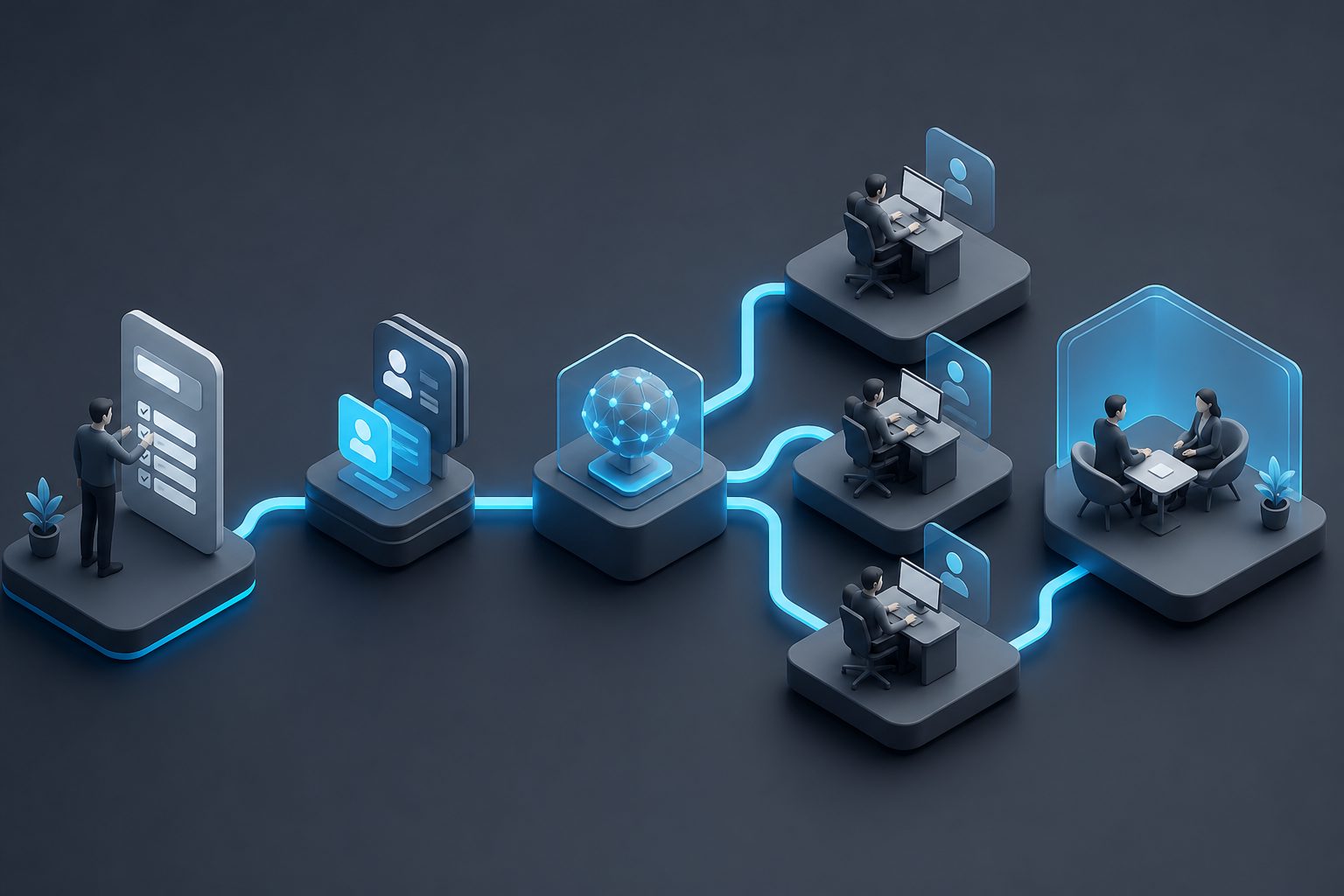 B2B sales qualification automation flow from form fill to booked meeting
