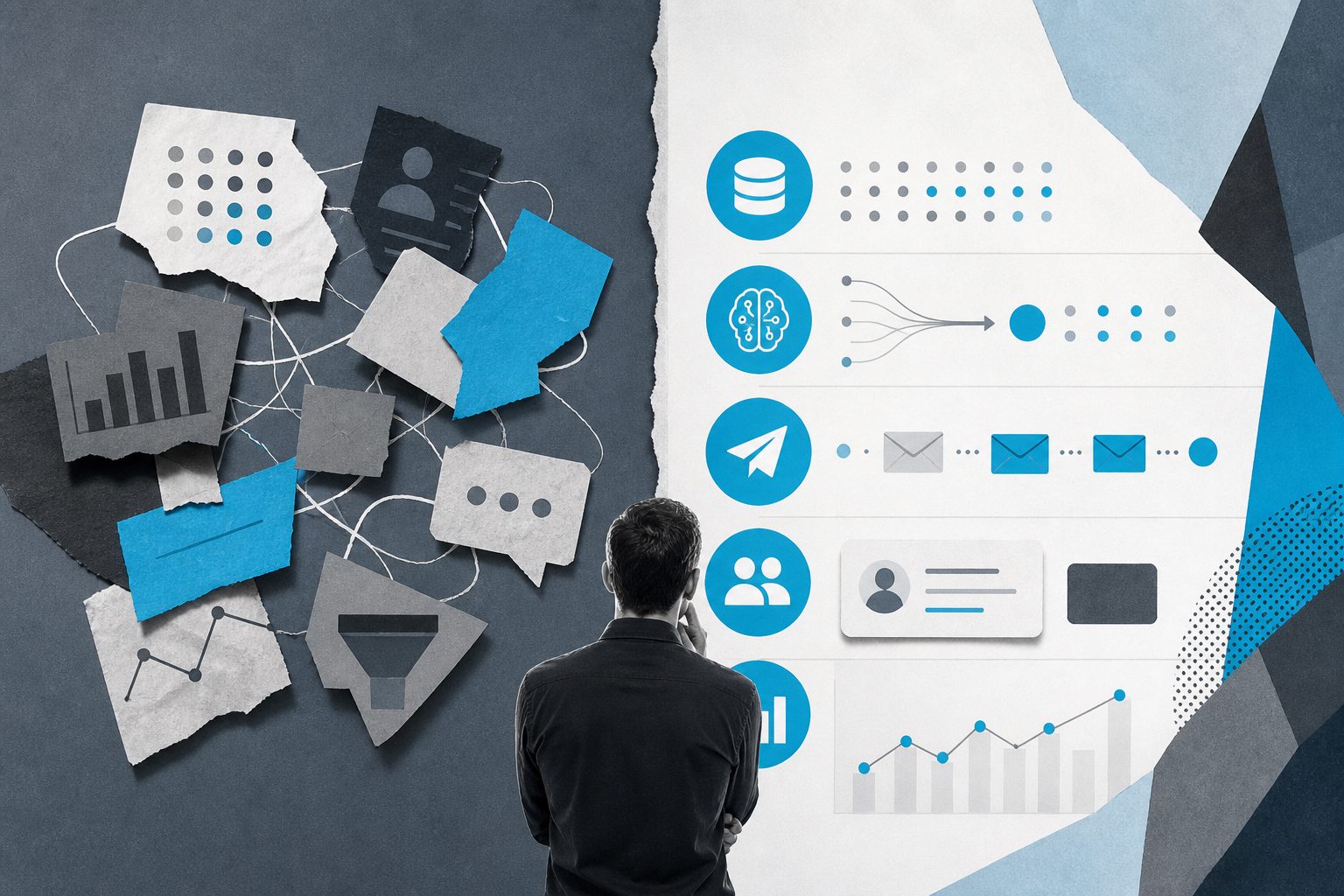 Comparison workflow for automated sales development systems across data, AI, outreach, CRM, and reporting