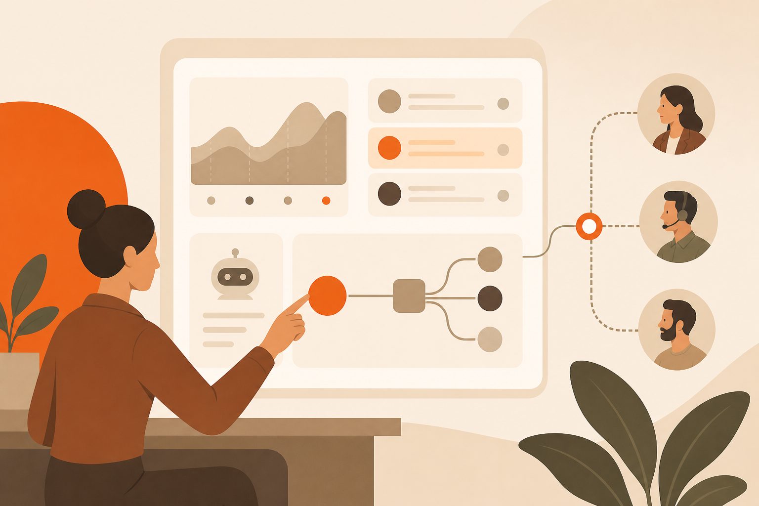 Pilot dashboard for routing and handoff in an AI sales agent rollout