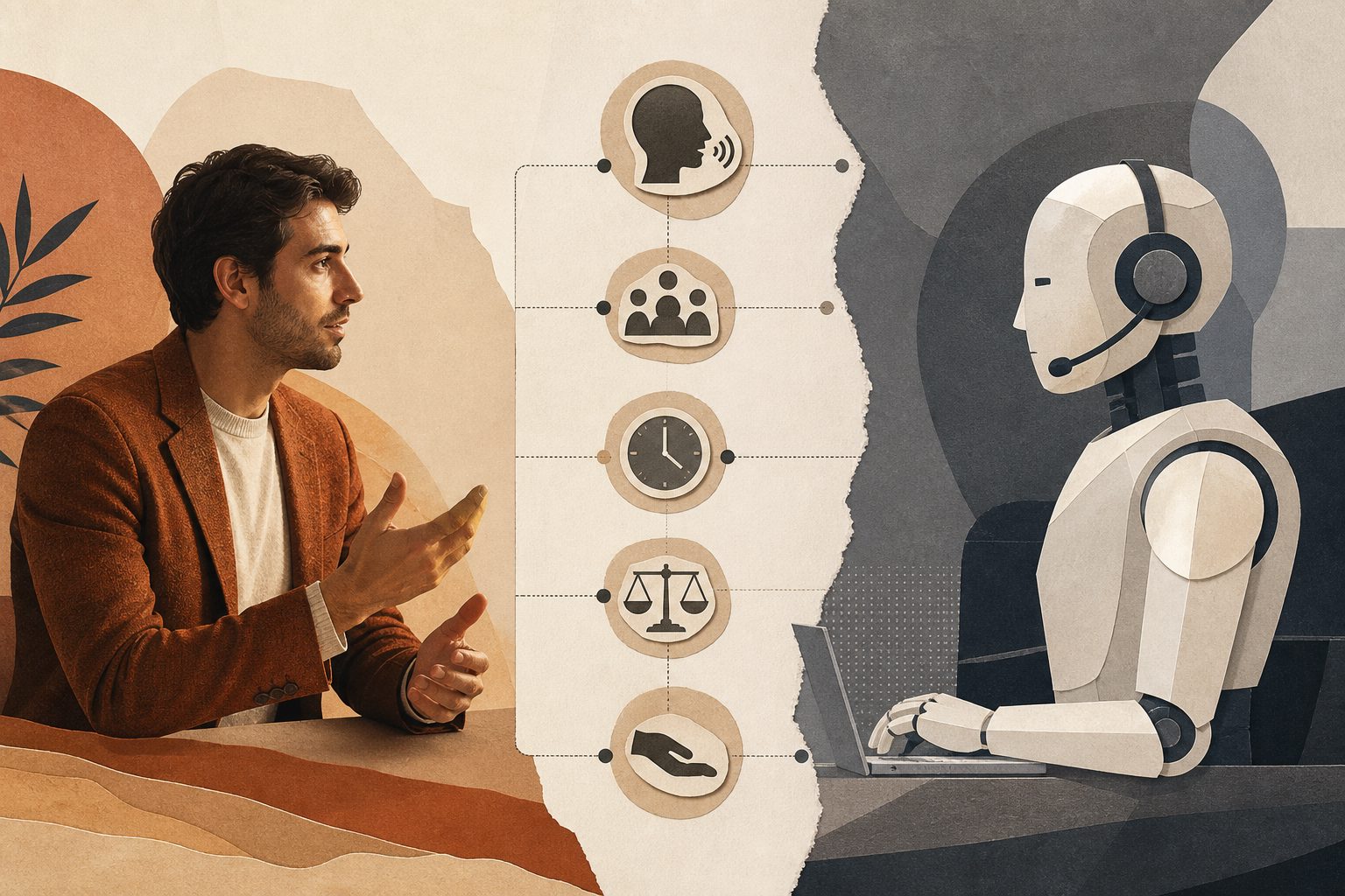 Diagnostic map showing why AI sales agents don't sound like your best rep across voice, context, timing, judgment, and escalation