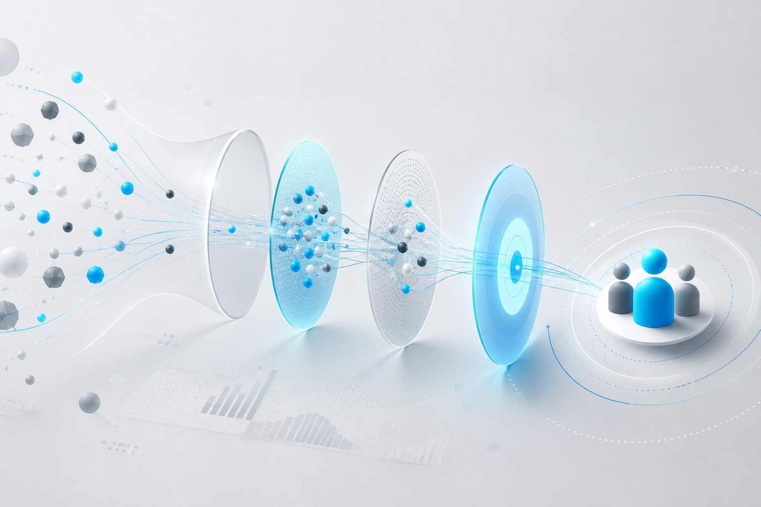 SaaS lead routing funnel with fit, intent, and handoff stages