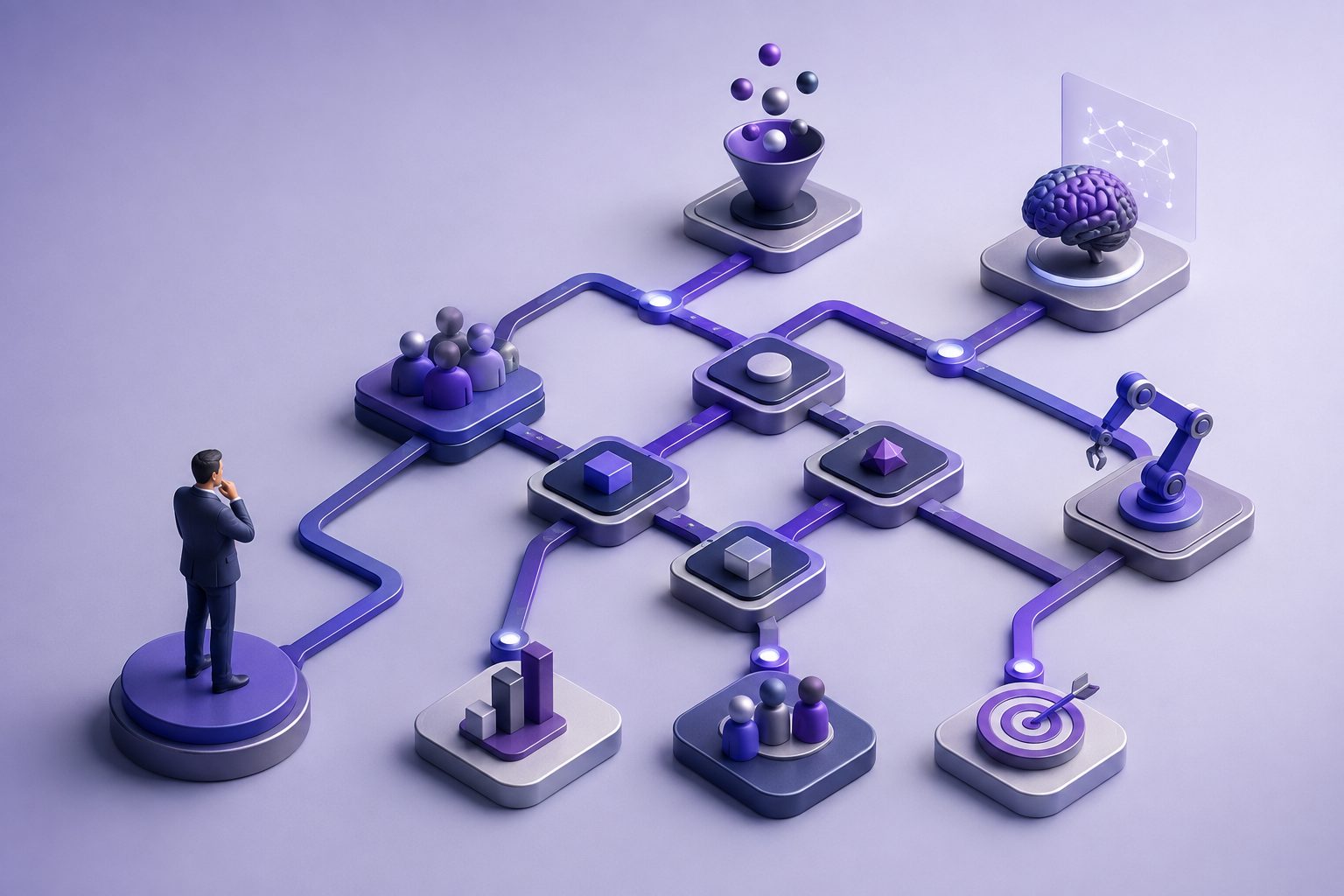 SaaS buyer decision tree for selecting the right AI sales agent workflow