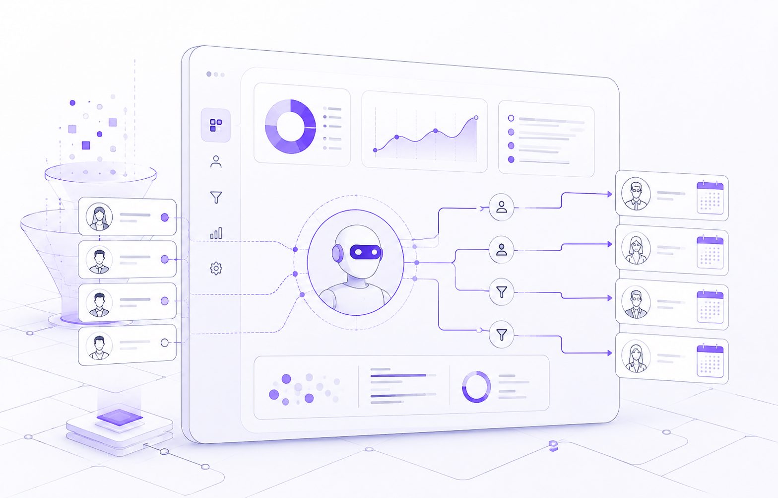 Dashboard view of ai powered sales agents qualifying leads and routing meetings