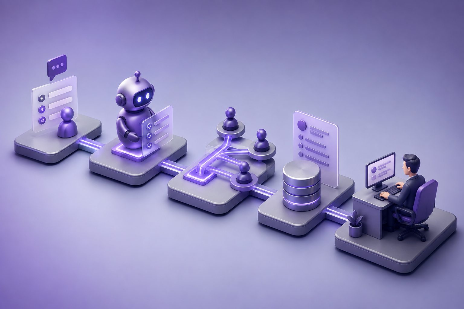 ai agents sales workflow showing qualification, routing, CRM updates, and human handoff
