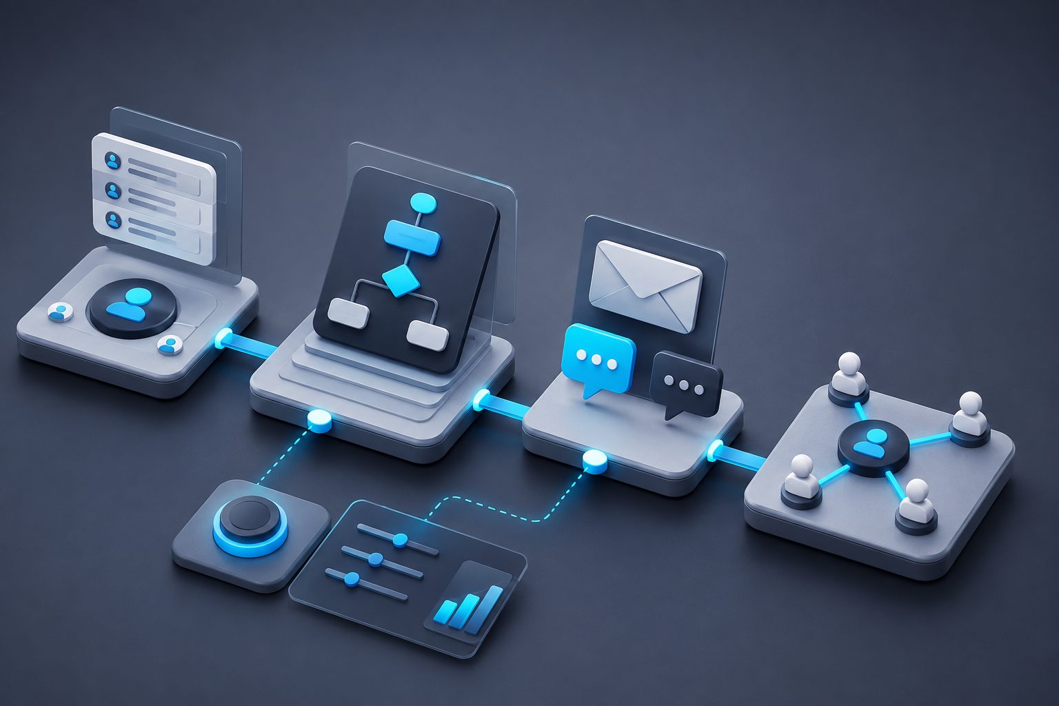 custom sales playbook automation workflow across CRM, email, chat, and routing