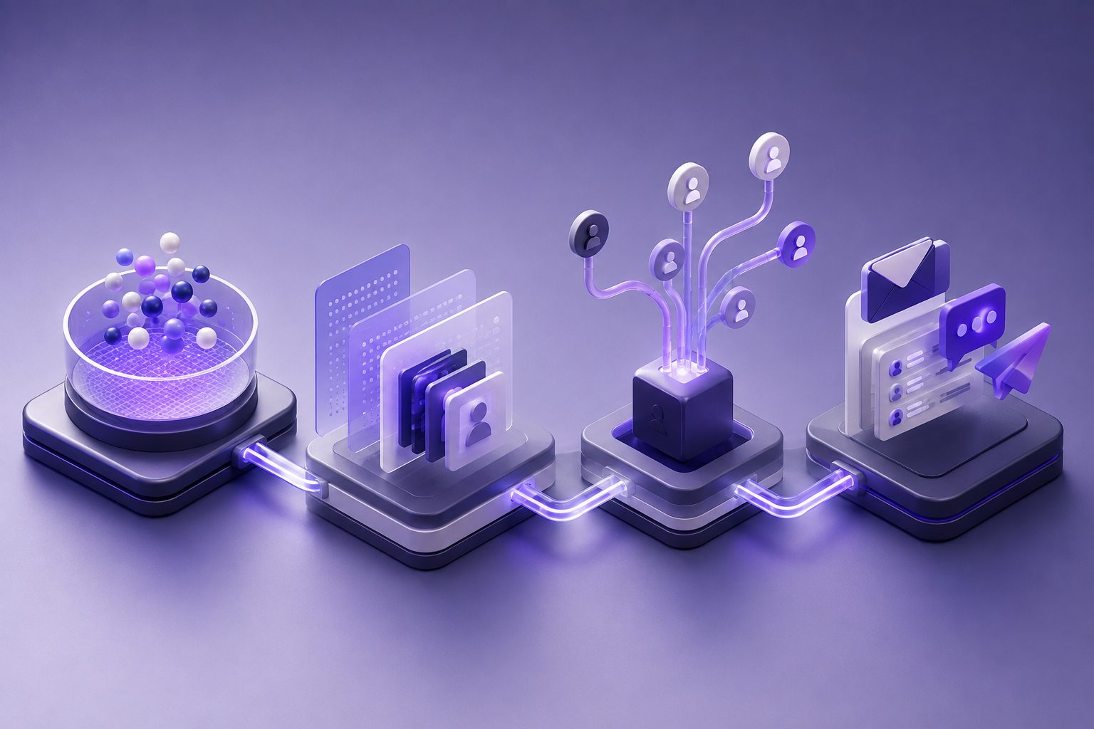SaaS lead stack showing data, intent, routing, and outreach layers