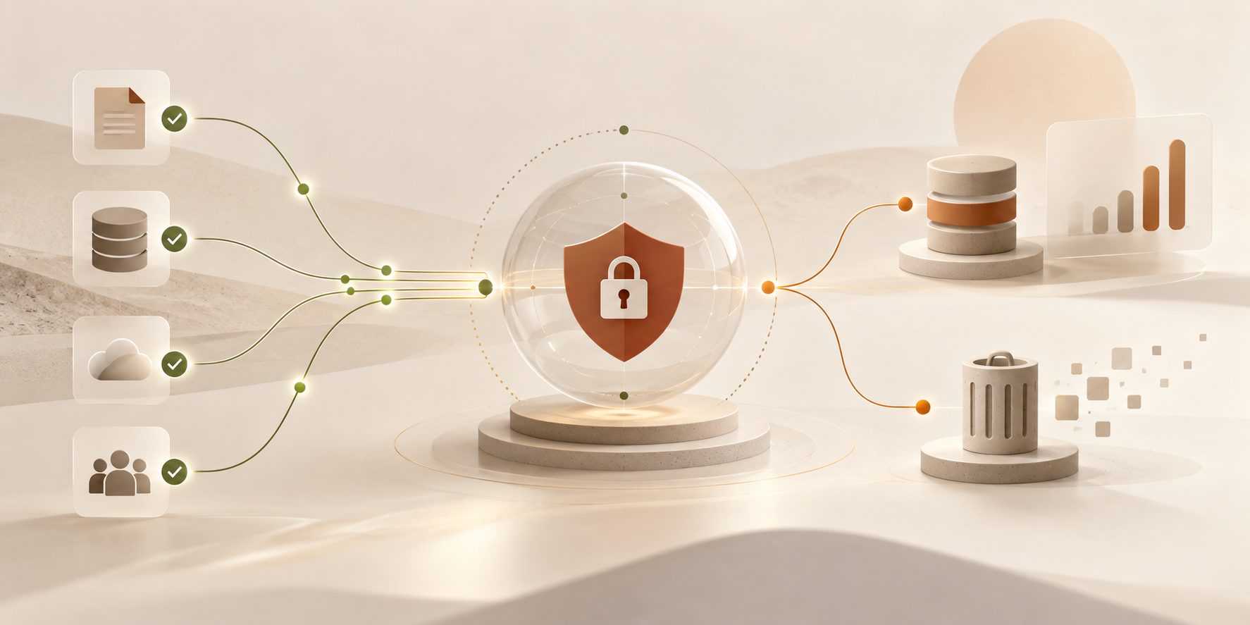 Enterprise SaaS pilot data flow with approved inputs, access controls, retention, and deletion