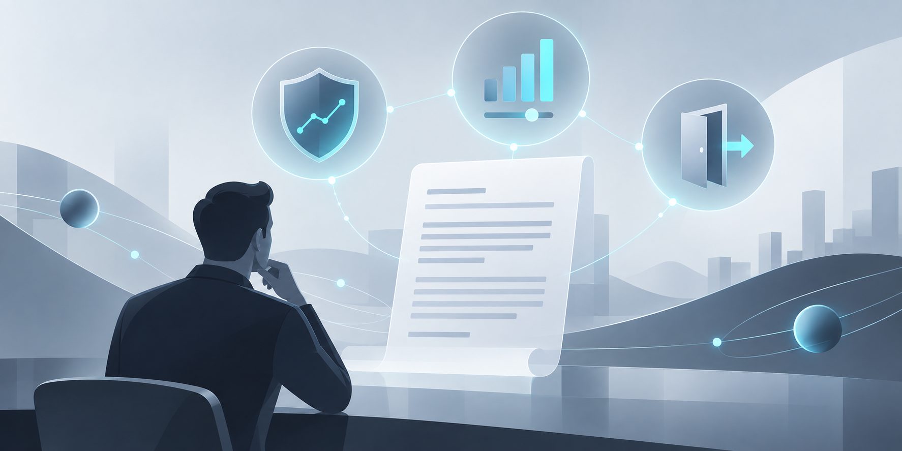 Buyer reviewing price protection, usage flexibility, and exit terms in a multi-year software contract