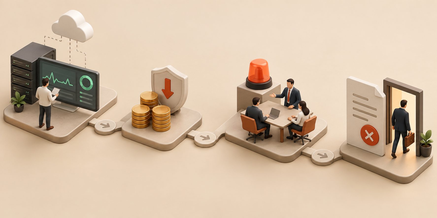 Enterprise software SLA breach penalty clause structure covering measurement, credits, escalation, and termination