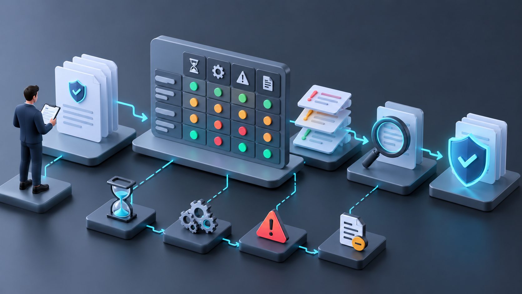 Vendor SOC 2 bridge letter risk matrix comparing gap length, scope changes, incidents, and exceptions